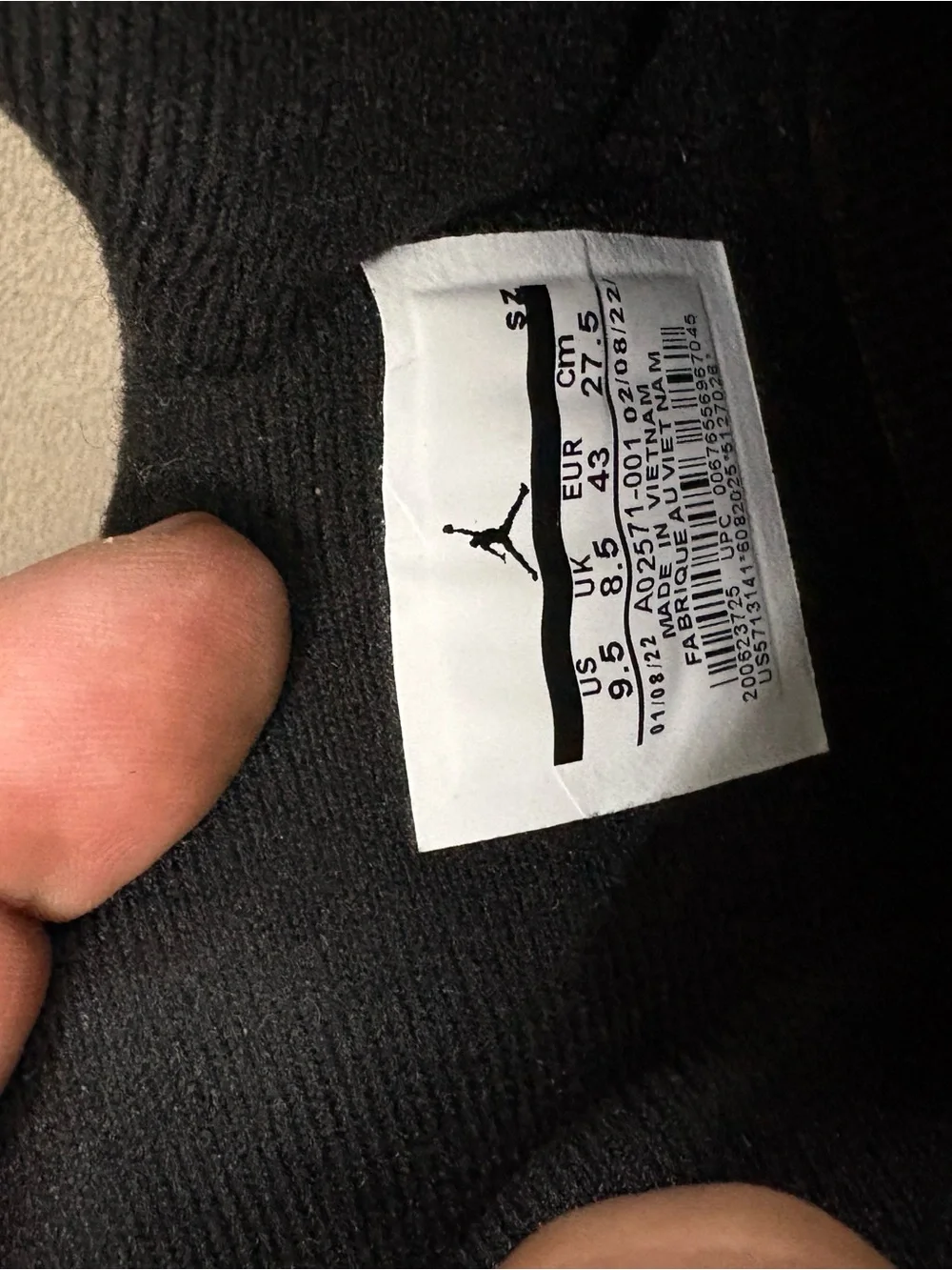 Jordan Black Canvas Retro Sneakers with Silver Accents